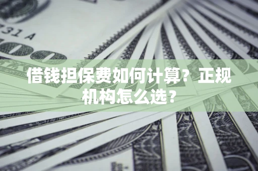 武汉借钱担保费如何计算？正规机构怎么选？
