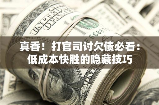 武汉真香！打官司讨欠债必看：低成本快胜的隐藏技巧